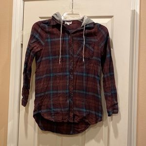 Full Tilt 100% cotton hooded flannel shirt